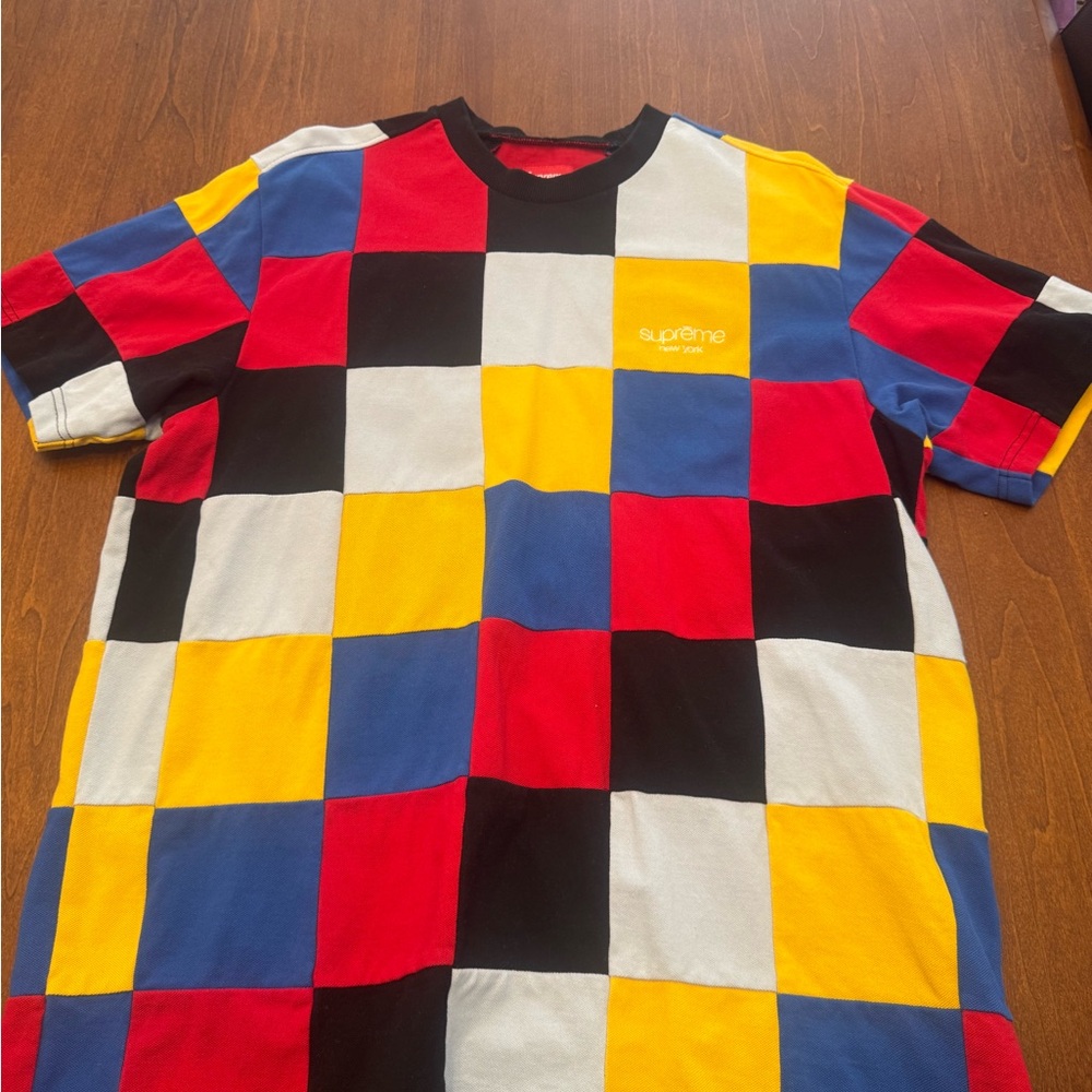 Supreme Color Block T-Shirt - Red, Blue, Yellow, Black, Gray
